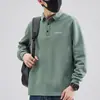 Camisa Polo para Hombre Otoño/Invierno 2026 con Cuello de Solapa, Corte Holgado, Manga Larga, Forro Polar, Nuevo Bordado, Top Casual de Negocios