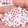 4 6 7 10 mm cuentas sueltas acrílicas cuentas con letras en inglés cuentas planas hechas a mano diy accesorios de joyería con cuentas pulsera