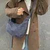 2025 Nuevo Bolso de Hombro Plisado a Cuadros Estilo Coreano Casual Estilo Perezoso Casual Bolso Cruzado Bolso Tote para Estudiante y Viajes