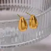 Brincos Geométricos Naturais de Gota d'Água, Simples Clássicos Versáteis Casuais Acessórios de Aço Inoxidável, Sensação de Nicho de Alto Padrão