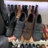 Nuevos zapatos de cuero pequeños estilo británico para mujer de otoño e invierno con aumento interno de altura, forro de felpa, puntera cuadrada retro y suela gruesa, mocasines