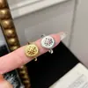 Anillo de Encaje Trenzado Estilo Lujo Ligero para Mujer, Anillo Abierto Ovalado Versátil de Moda, Anillo Creativo Sencillo para Dedo Índice Tendencia