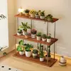 Estante para flores trapezoidal, estante de almacenamiento multifuncional de pie para uso doméstico, estante simple de varios niveles para exhibición de macetas en el balcón