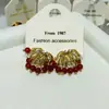 Pendientes de Cascada de Fuegos Artificiales Estilo Francés Ámbar para Mujer, Pendientes Vintage de Alta Gama con una Estética de Nicho, Nuevos Accesorios para Orejas