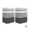 Nueva Cesta de Lavandería de Lona Transfronteriza con Asa Larga, Cesta de Almacenamiento Grande para Uso Doméstico, Rayada, Adecuada para Mudanzas, Amazon