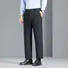 Otoño e Invierno Estilo Grueso Ropa de Papá Jinan Alta Elasticidad Pantalones Occidentales Hombres Rectos Sueltos Casuales Pantalones Largos Ropa para Hombres de Mediana Edad y Mayores Acortados