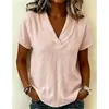 Tops casuales de moda de verano nuevos, de venta caliente transfronteriza, europeos y americanos, de manga corta, color liso nuevo