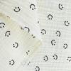 Estoque Disponível, Rosto Feliz Sorridente, Tecido Crepe Estampado de Algodão de Camada Dupla, Tecido para Roupas de Casa de Algodão para Bebê, Toalha de Baba