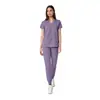 Uniformes de quirófano unisex hechos a medida, absorbentes del sudor y transpirables de manga corta, uniformes de enfermería europeos y americanos para clínicas dentales y uniformes de quirófano.