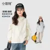 Jaqueta Infantil Little Fitter 26 Outono Nova Essencial para Uniforme Escolar Casual com Capuz e Zíper para Crianças Maiores