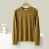 Camiseta de Manga Larga Adelgazante con Hombros Fruncidos Moda Otoño e Invierno Mousse Terciopelo Cálido Talla Grande Cuello Redondo Camiseta Básica Top Versátil