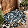 Alfombrilla de Suelo Semicircular Transfronteriza con Etiqueta de Envío Temu para Entrada, Fácil de Mantener, Felpudo Resistente a Manchas, Felpudo Absorbente de Agua para Entrada del Hogar