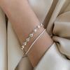 Pulsera apilada con forma de corazón de lujo ligero Youjin INS, moda europea y americana, pulsera personalizada de doble capa con forma de corazón y circonita, nueva moda