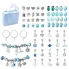 Amazon Morado Caliente Set de Pulseras para Niños Hecho a Mano DIY Cuentas de Agujero Grande Exquisitas Cuentas de Cristal Hilo de Mano Caja de Regalo