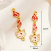 Nuevo Guofeng Método Antiguo Chapado en Cobre Dorado Oro Verdadero 18k Cadena de Extensión de Gota de Aceite Pulsera Collar Cadena de Conexión Accesorios DIY