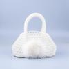Bolsa de mão de pérola para cabelo feita à mão para outono e inverno, bolsa de bolinho oco grande, grande capacidade, alta qualidade, bolsa de contas retrô