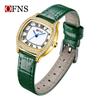 Reloj de Moda para Mujer Más Vendido de Ofns Tiktok Impermeable Barril Cuadrado Números Romanos Reloj de Cuarzo con Diamantes Reloj de Pulsera para Mujer