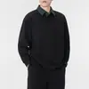 (Ventas Directas de Fábrica M-8XL) Sudadera Nueva de Otoño Estilo Americano, Peso Pesado, Cuello Polo, Talla Grande para Hombre, Corte Holgado, Falso Dos Piezas