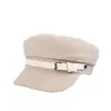 Gorra octogonal de lana para otoño e invierno de fábrica, con hebilla de cinturón de cuero, gorra de repartidor, adelgazante, gorro cálido retro británico