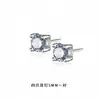 Pendientes de Moda Trendy de Plata de Ley S999 con Cuatro Garras Estilo Neutro Simple de Gama Alta Pendientes Geométricos de Circonita para Parejas Venta al por Mayor