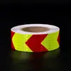 Adesivo refletivo de seta amarelo fluorescente e vermelho grade linha de aviso de incêndio adesivo de aviso sinal de trânsito rodoviário luminoso adesivo de chão