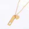 Collar de Metal en Stock Transfronterizo Corazón Hueco en Forma de Corazón Oblicuo de Melocotón en Blanco Material de Impresión Láser a Color Collar de Acero Inoxidable Grabado