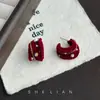 Brincos de Meia-Lua Personalizados de Veludo de Alta Qualidade para Outono e Inverno, Brincos com Design de Nicho da Moda, Brincos Versáteis com Pino de Prata Retrô