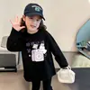 Camiseta de algodón puro para niñas, tallas mediana y grande, bonita camiseta de manga larga básica para niños, top para niña pequeña, nuevo estilo primavera y otoño 2026