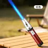 Encendedor de soplete resistente al viento de alta temperatura para puros, moxibustión, recargable, llama azul invertida de 360 grados para barbacoa y camping