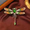 Broche grande con forma de libélula y diamantes de imitación, con forma de insecto, exagerado, estilo cárdigan, chal, personalidad, accesorios de ramillete de alta gama.