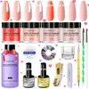 Set de Herramientas para Polvo de Cristal para Uñas Transfronterizo, Pincel, Pegatinas, Decoraciones, Puntas para Uñas, Polvo para Esculpir, Polvo con Brillo, Lámina de Oro, Set Completo