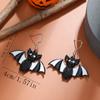 Aretes Estilo Punk Halloween Serie Demonios y Demonios Horror Cabeza de Pirata Murciélago Fantasma Fantasma Riendo Aleación Pintura en Aerosol