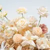 Decoração de casamento arranjo de parede de flores artificiais na cor champanhe fundo de palco placa KT arranjo de chão flores artificiais