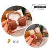 Estilo Coreano Color Leche Curry Lazo Tridimensional Cuerda para el Cabello Anillo para el Cabello de Chica Dulce Nueva Corbata de Moño de Algodón Relleno para Niños Banda de Goma