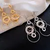 Pendientes Colgantes Redondos Huecos de Metal Estilo Europeo y Americano, Pendientes de Lujo Ligero de Gama Alta, Pendientes de Moda Exagerados al por Mayor