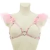 Suministro transfronterizo Nuevo top de tirantes huecos rosa con lazo lindo de chica europea y americana O0917