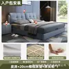 Cama tapizada, cama de madera maciza de lujo ligero, cama matrimonial, cama individual para viviendas de alquiler, dormitorio principal de alta gama para uso doméstico, cama matrimonial grande