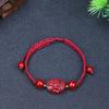 Pulsera de Cuentas de Cuerda Tejida a Mano de Cinabrio Natural al por Mayor Pulsera de Pareja Pulsera