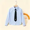 Nova Camisa de Manga Longa para Meninos Camisa de Manga Longa Infantil para Meninas Primavera e Outono Tecido Oxford Estilo Universitário Confortável Versátil Amigável à Pele Macia