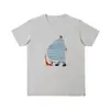 Camiseta com Estampa de Desenho Nicho para Mulheres, Camisa de Camada Interna Estilo Coreano que Reduz a Idade, Top Casual de Verão com Ombro Normal, Manga Curta Branca
