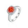 Anel de prata esterlina S925 1,2 ct com corte de flor de gelo em chamas, sentido avançado, europeu e americano, 7*7, anel feminino de tesouro com diamante de alto carbono
