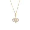 Collar de cadena de clavícula con copo de nieve electrochapado en oro auténtico 2024 para mujer, estilo coreano, con microincrustaciones de circonita, elegante y súper llamativo.