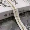 Banda Elástica Webbing Perla Cosida a Mano con Cuentas Encaje a Máquina Encaje para Ropa Accesorios DIY del Fabricante en Stock al por Mayor