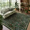 Alfombra con estampado floral vintage para la sala de estar, gruesa y resistente a la suciedad, adecuada para uso doméstico en dormitorios y pasillos, antideslizante, lavable a máquina, disponible para venta al por mayor