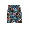 Shorts com Estampa de Guaxinim Roupas Masculinas Animal Engraçado Praia Havaiana Shorts Aloha Férias Surfe