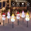 Luzes de corda de boneco de neve de arroz solar transfronteiriças Luzes de chão LED de Natal Luz de corda para jardim externo Iluminação de paisagem de boneco de neve