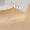 Línea de Oreja con Borla de Estrella para Mujer Larga de Alta Gama Elegante Agujeros para las Orejas Aretes Exquisitos Súper Hada Elegantes