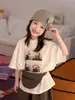 2026 Nuevo Estilo de Verano Estilo Coreano Camiseta de Lyocell para Niños con Sensación Fresca Estampado de Cachorros Manga Corta Cuello Redondo para Niños y Niñas