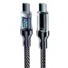 Cable de datos de carga súper rápida 120W con pantalla digital transfronteriza, doble Tipo-C para Apple 15/16 Huawei Honor