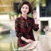 Camisas de Algodón y Seda de Verano para Mujeres de Mediana Edad y Mayores, Tops de Talla Grande para Primavera y Otoño de Madres Mayores, Ropa para Abuelas, Camisas de Manga Larga para Esposas